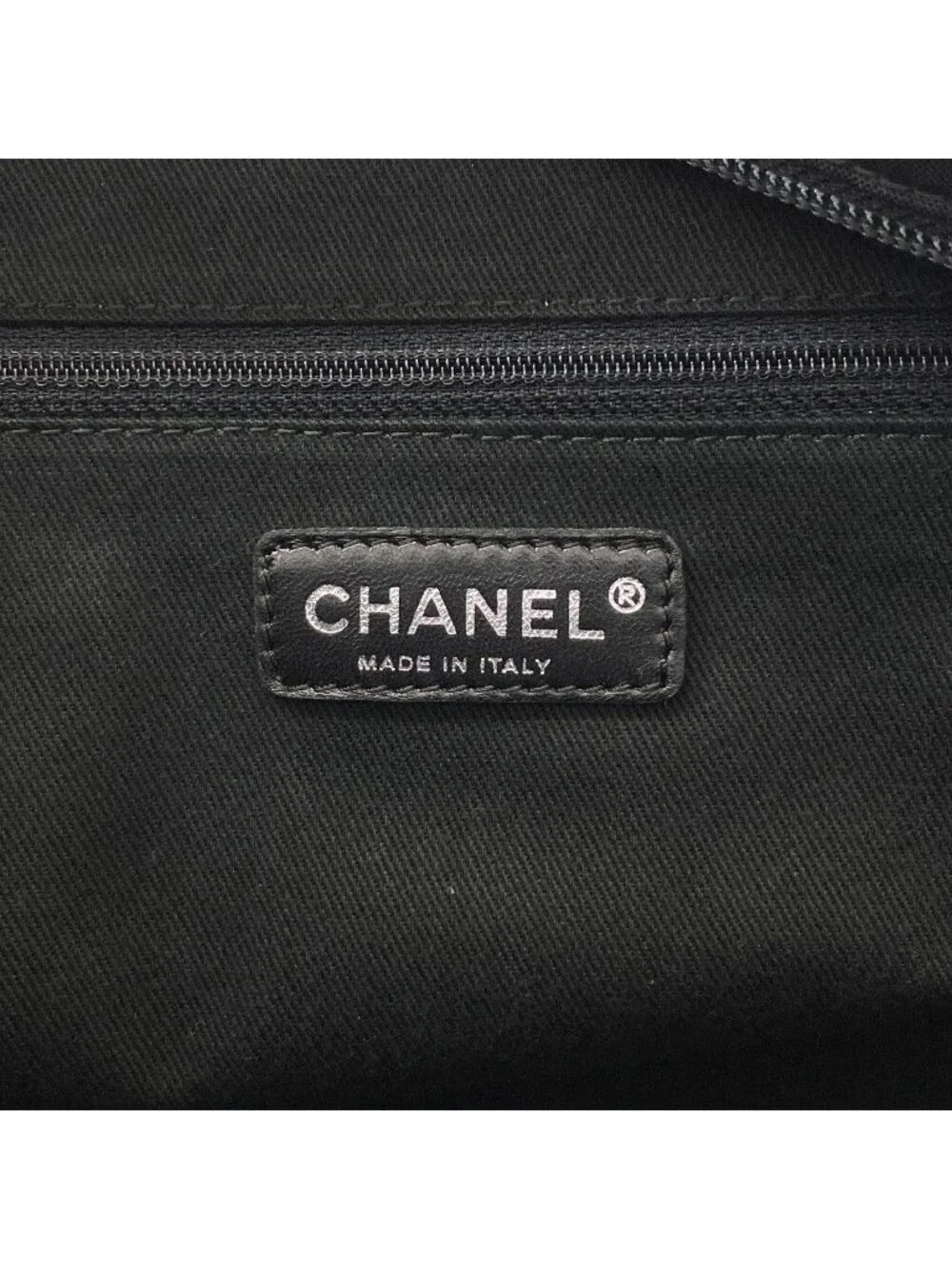 Chanel Paris New York Line Silver Tote Bag Nylon
